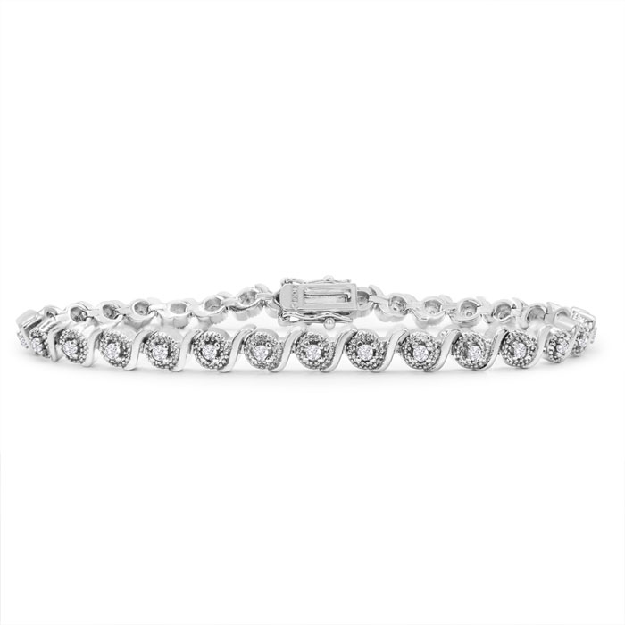 Tennis Bracelet | Diamond Tennis Bracelet | 1/2 Carat Natural Diamond  Bracelet, Platinum Overlay, 7 Inches | Best Jewelry Deals