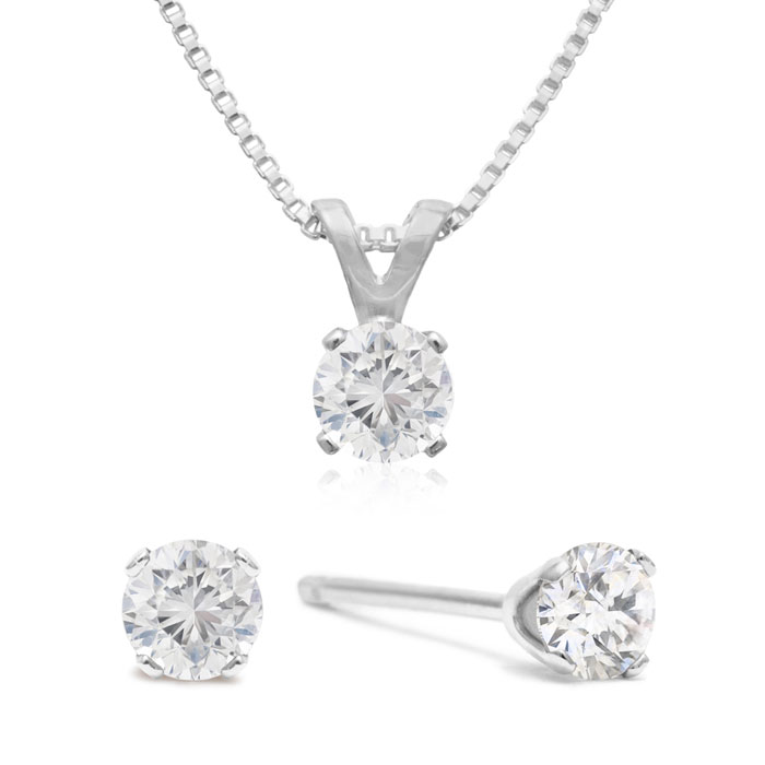 Real diamond earring set deals of 3