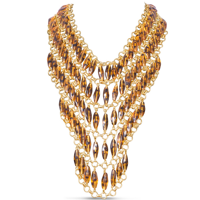 Tortoise Statement Bib Necklace by Passiana