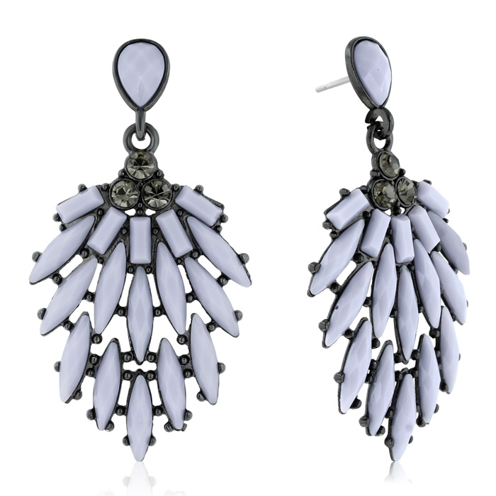 Passiana Cascading Crystal Earrings, Gray