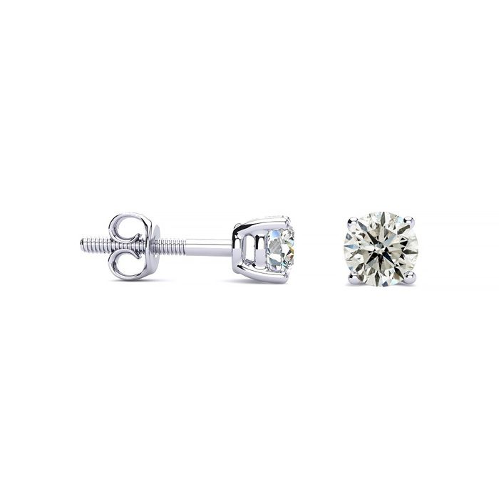 Silver tone cross earrings studs - Clear crystals stud earrings - - Ruby  Lane