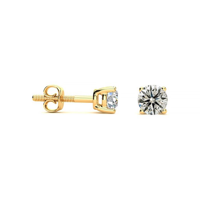 1/2 Carat Diamond Stud Earrings & Necklace Set in 14k Yellow Gold, J/K by SuperJeweler