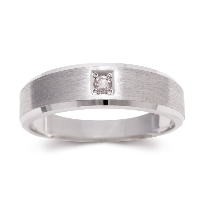 6mm Men's Diamond Wedding Band in White Gold (4 g), G/H Color by SuperJeweler