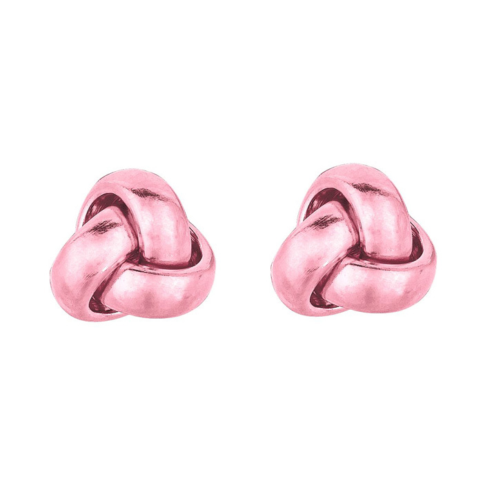 14K Rose Gold (0.68 g) Polish Finished 9mm Love Knot Stud Earrings w/ Friction Backs by SuperJeweler