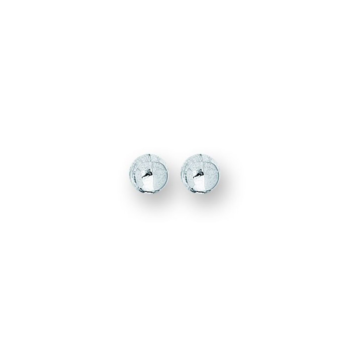 14K White Gold Polish Finished 10mm Ball Stud Earrings w/ Friction Backs by SuperJeweler