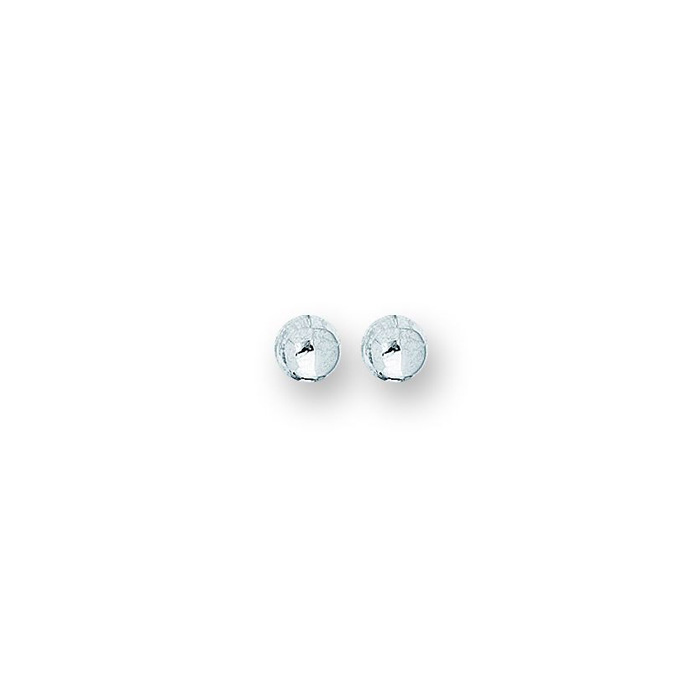 14K White Gold Polish Finished 6mm Ball Stud Earrings w/ Friction Backs by SuperJeweler