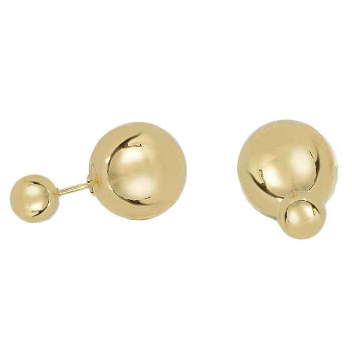 4MM Reversable Pearl & Gold Ball Stud Earrings - 14K Yellow Gold – A Karat  Company