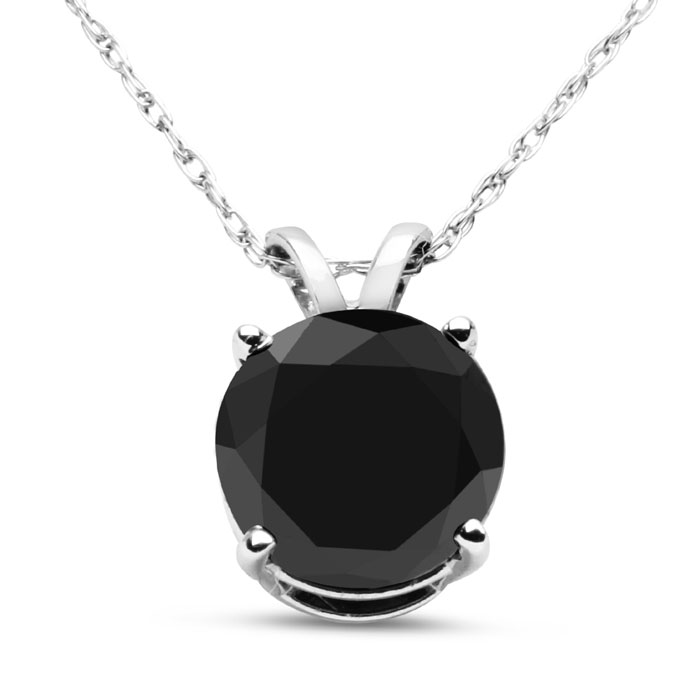 4 Carat Black Diamond Necklace in 14K White Gold by SuperJeweler