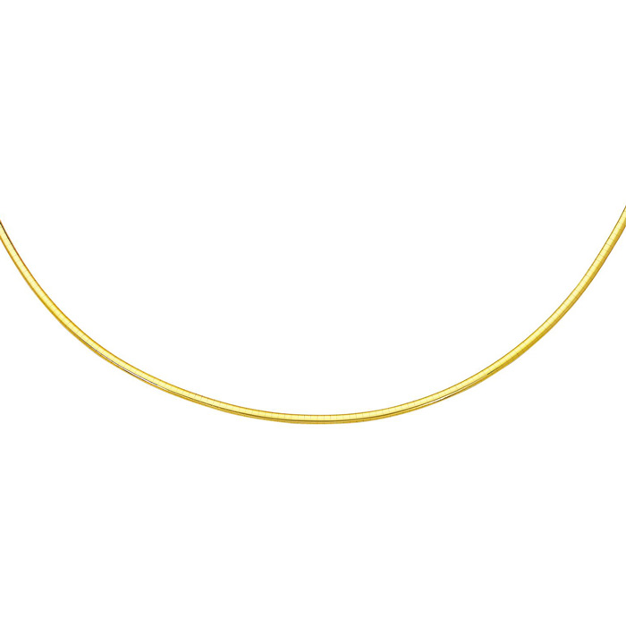 14K Yellow Gold (13.30 g) 3.0mm 16 Inch Round Omega Chain Necklace by SuperJeweler