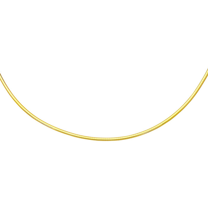 14K Yellow Gold (15.30 G) 3.0mm 18 Inch Round Omega Chain Necklace By SuperJeweler