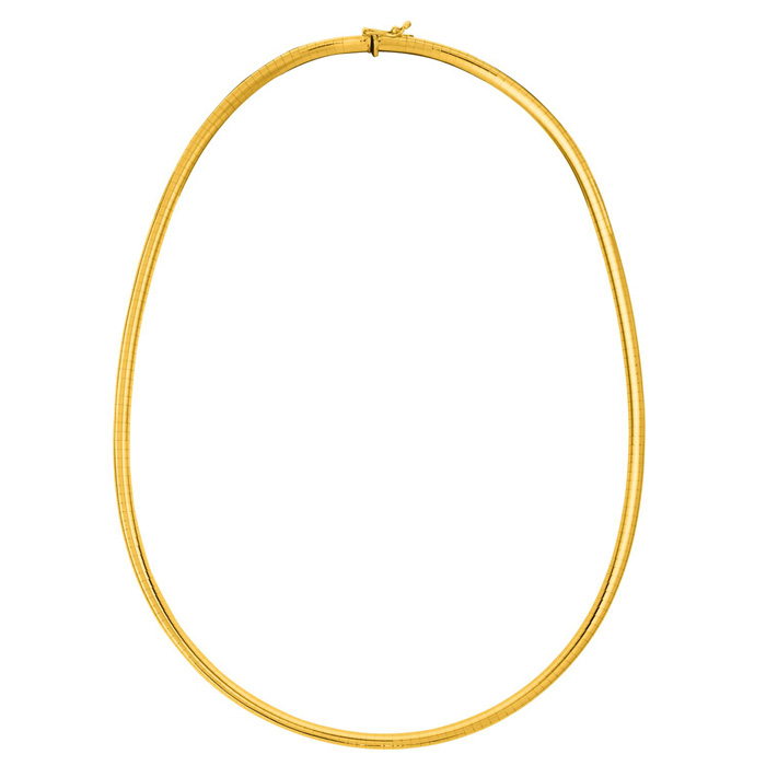 14K Yellow Gold (17.40 g) 4.0mm 16 Inch Round Omega Chain Necklace by SuperJeweler