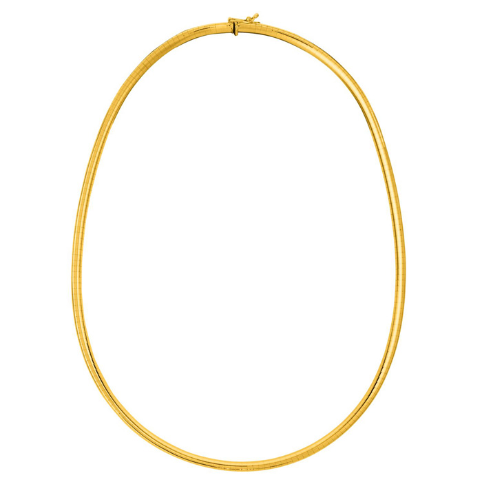 14K Yellow Gold (21.60 G) 4.0mm 20 Inch Round Omega Chain Necklace By SuperJeweler