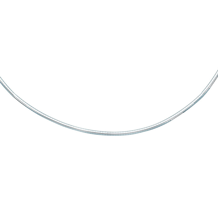 14K White Gold (13.30 g) 3.0mm 16 Inch Round Omega Chain Necklace by SuperJeweler