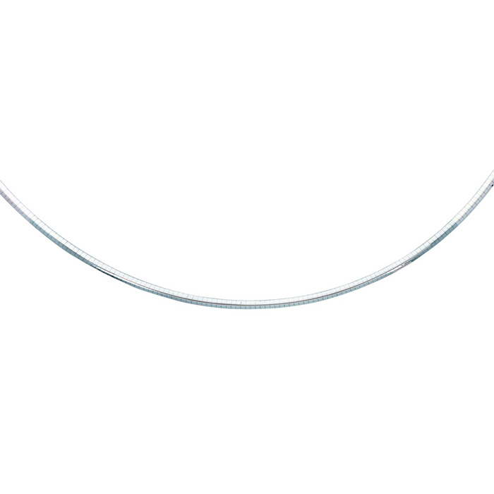 14K White Gold (17.60 G) 4.0mm 16 Inch Round Omega Chain Necklace By SuperJeweler