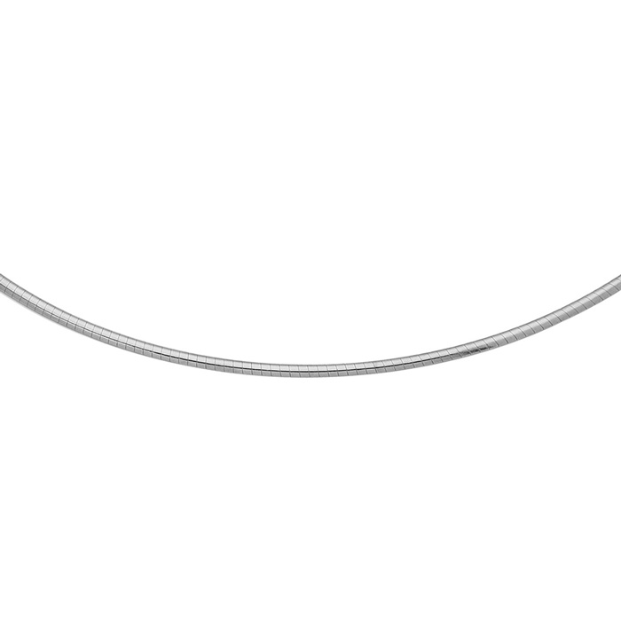 14K White Gold (6.60 g) 2.0 mm 16 Inch Round Omega Chain Necklace by SuperJeweler