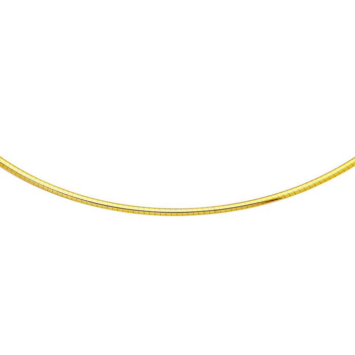14K Yellow Gold (6.70 G) 2.0 Mm 16 Inch Round Omega Chain Necklace By SuperJeweler