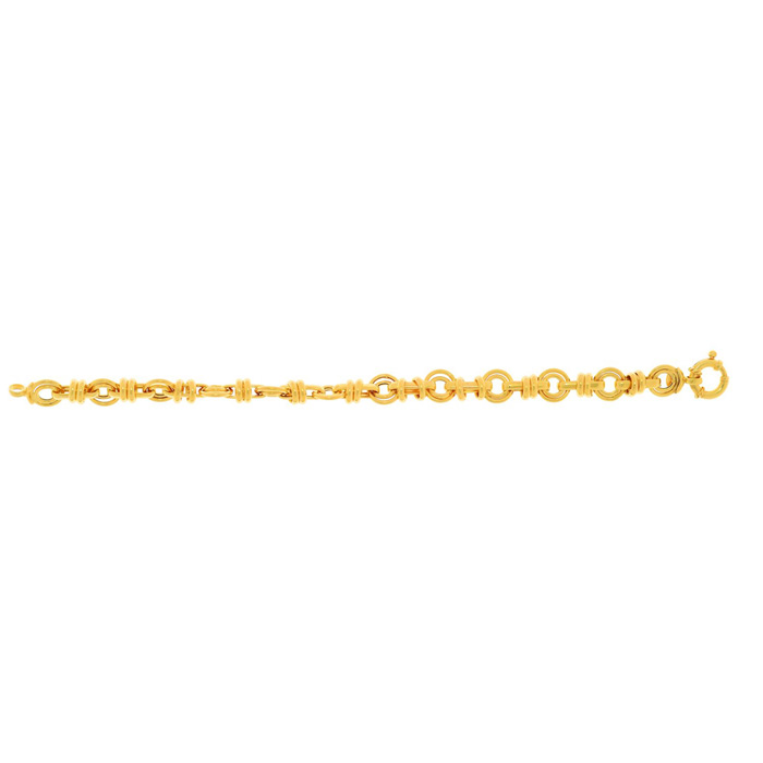14K Yellow Gold (9 g) 8.0mm 7.5 Inch Shiny Round & Oval Link Chain Bracelet by SuperJeweler