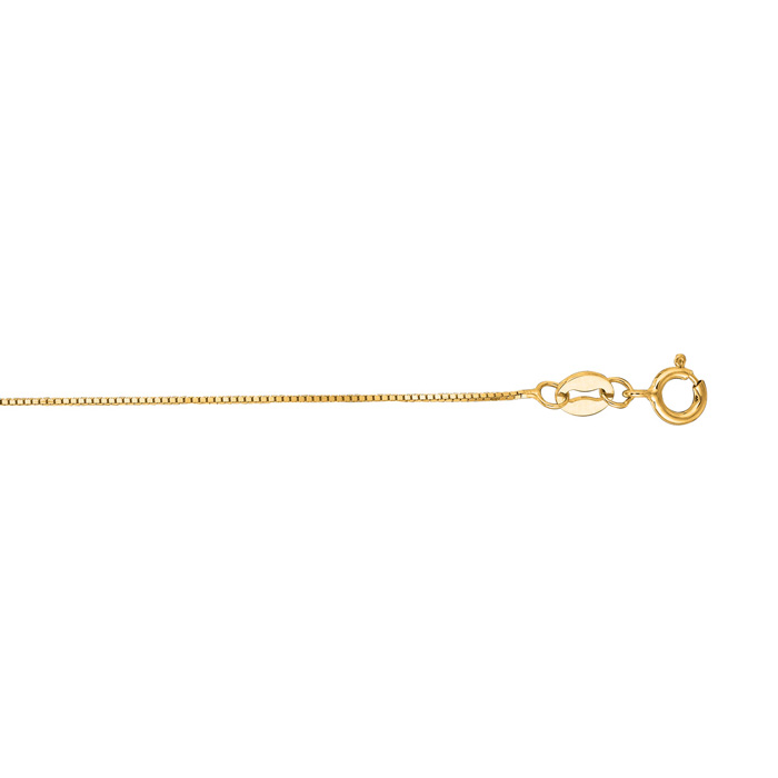 14K Yellow Gold (0.70 G) 0.6mm 13 Inch Classic Box Chain Necklace By SuperJeweler