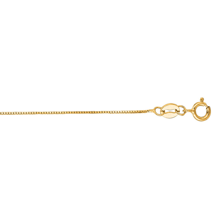 14K Yellow Gold (1.30 g) 0.6mm 20 Inch Classic Box Chain Necklace by SuperJeweler