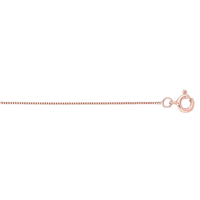 14K Rose Gold (0.80 g) 0.45mm 20 Inch Classic Pink Box Chain Necklace by SuperJeweler