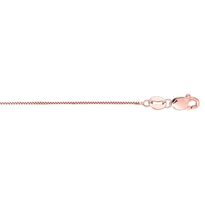 14K Rose Gold (0.80 g) 0.60mm 16 Inch Classic Pink Box Chain Necklace by SuperJeweler