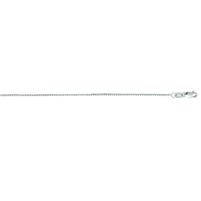 14K White Gold (2.10 g) 0.80mm 18 Inch Classic White Box Chain Necklace by SuperJeweler