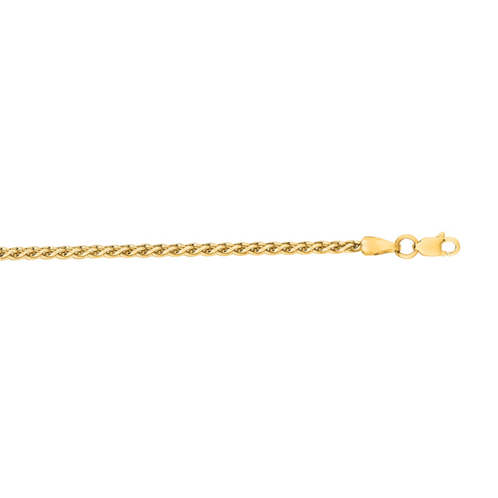 14K Yellow Gold (4.50 g) 2.4mm 18 Inch Light Weight Wheat Chain Necklace by SuperJeweler