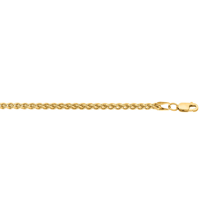 14K Yellow Gold (6.50 g) 2.8mm 18 Inch Light Weight Wheat Chain Necklace by SuperJeweler