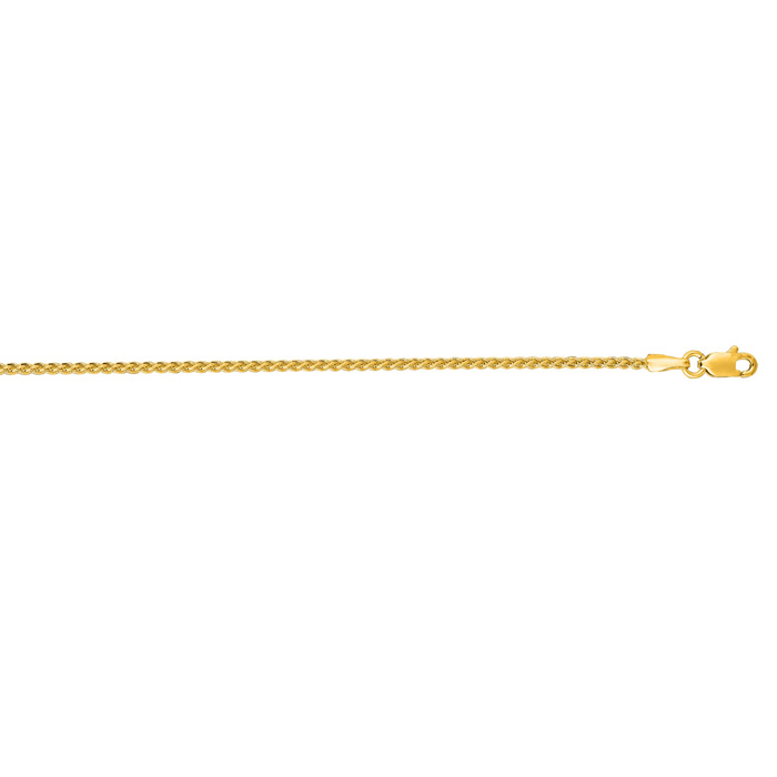 14K Yellow Gold (4.32 g) 1.5mm 16 Inch Round Wheat Chain Necklace by SuperJeweler