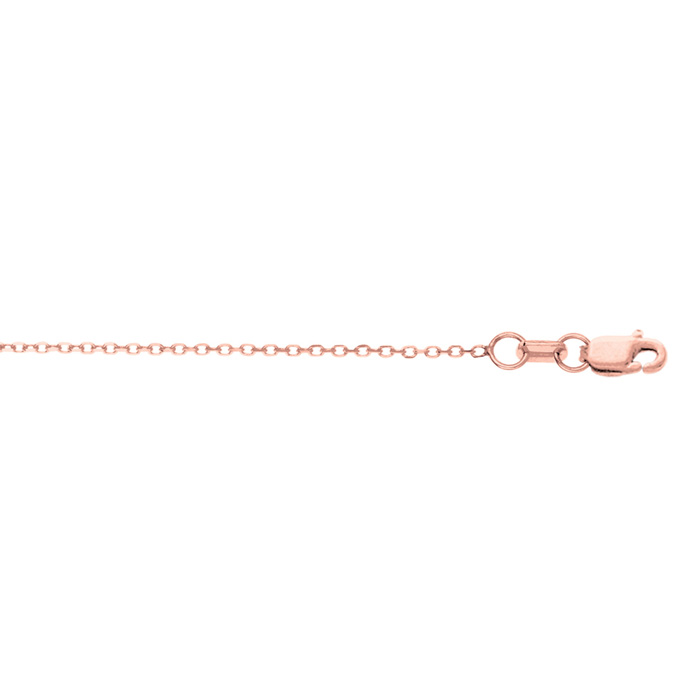 14K Rose Gold (1.10 g) 0.80mm 18 Inch Cable Link Chain Necklace by SuperJeweler