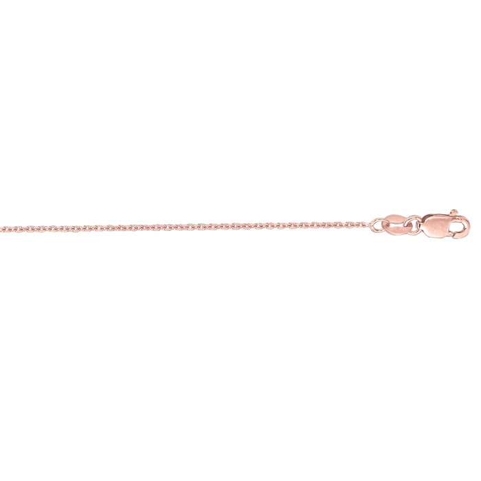 14K Rose Gold (1.60 g) 1.10mm 18 Inch Cable Link Chain Necklace by SuperJeweler