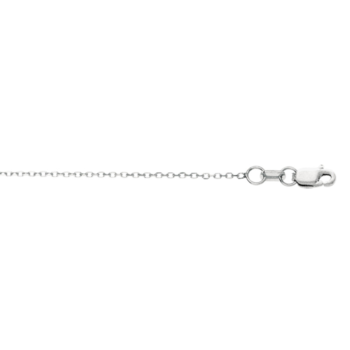 14K White Gold (1 gram) 0.80mm 16 Inch Cable Link Chain Necklace by SuperJeweler