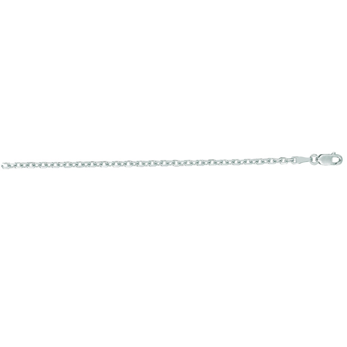 14K White Gold (4.30 g) 2.30mm 16 Inch Cable Link Chain Necklace by SuperJeweler