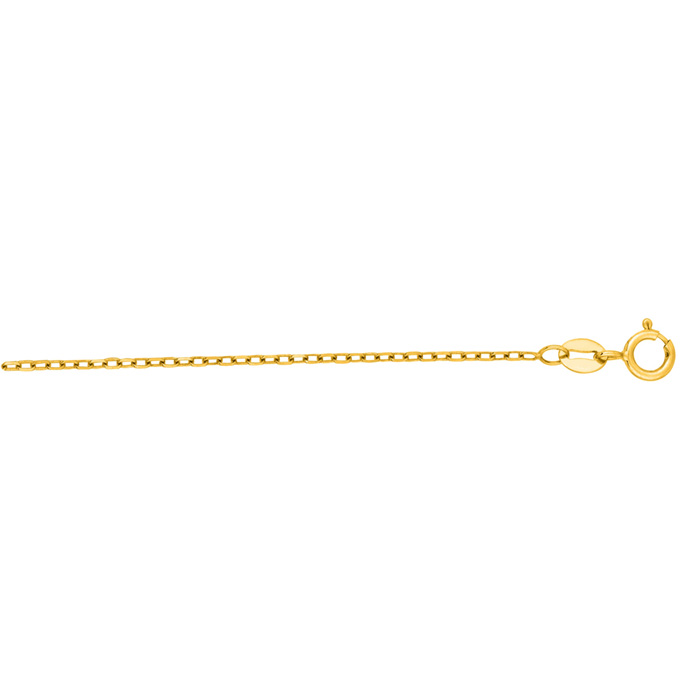 14K Yellow Gold (1.20 g) 1.30mm 16 Inch Faceted Cable Link Chain Necklace by SuperJeweler