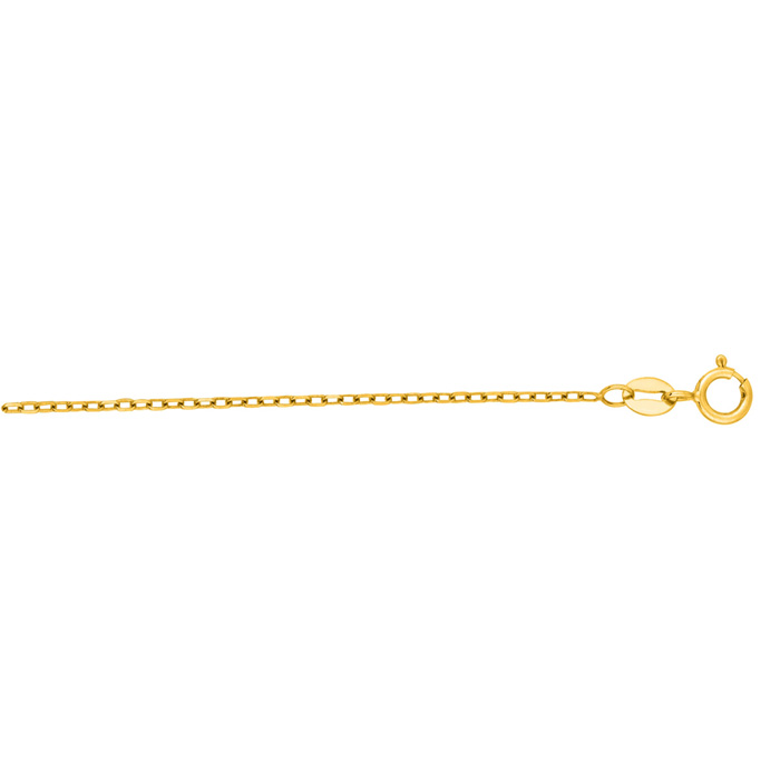 14K Yellow Gold (1.30 g) 1.30mm 18 Inch Faceted Cable Link Chain Necklace by SuperJeweler