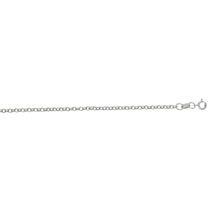 14K White Gold (1.40 g) 1.90mm 16 Inch Rolo Link Chain Necklace by SuperJeweler