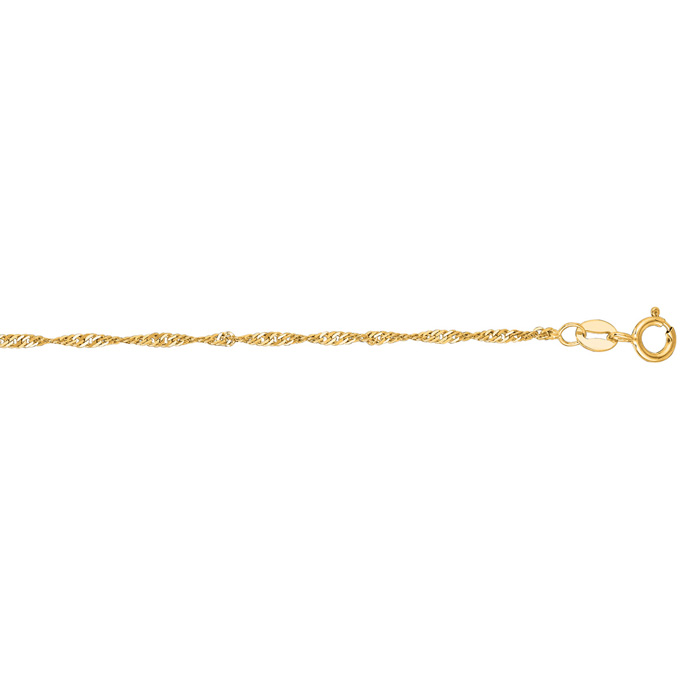 14K Yellow Gold (1.40 g) 1.50mm 16 Inch Singapore Chain Necklace by SuperJeweler