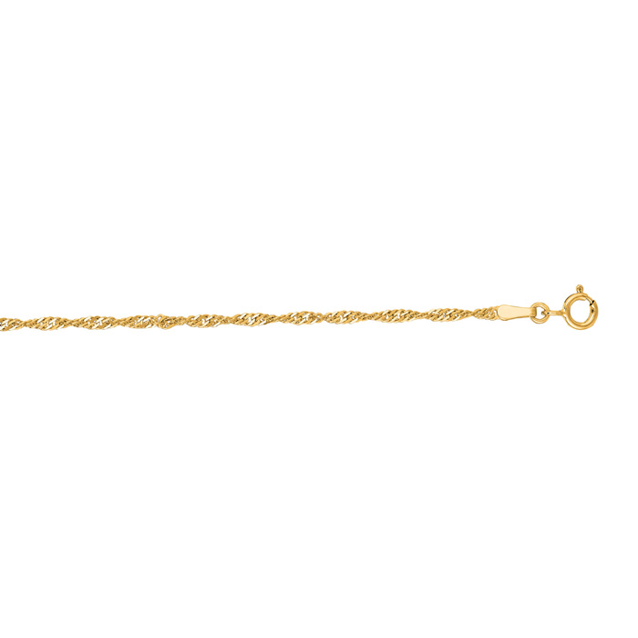 14K Yellow Gold (2.50 g) 1.70mm 16 Inch Singapore Chain Necklace by SuperJeweler