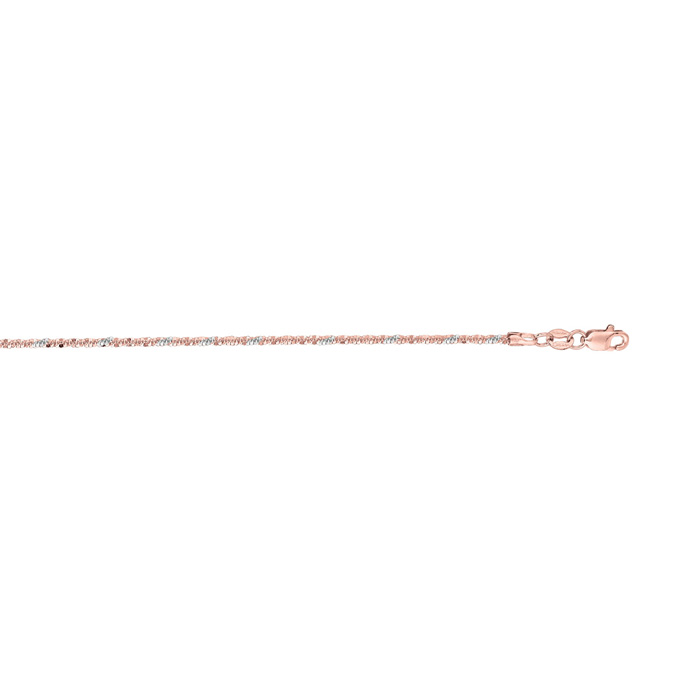 14K Rose Gold (2.60 g) 1.5mm 16 Inch Sparkle Chain Necklace by SuperJeweler