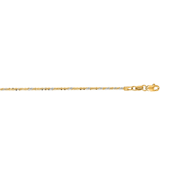 14K Yellow Gold (2.60 g) 1.5mm 16 Inch Sparkle Chain Necklace by SuperJeweler