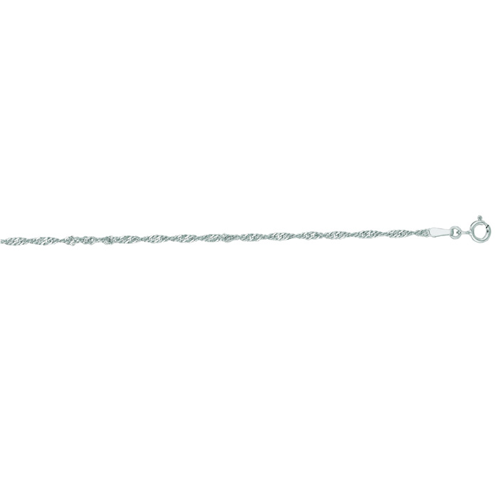 14K White Gold (2.50 g) 1.7mm 16 Inch Singapore Chain Necklace by SuperJeweler