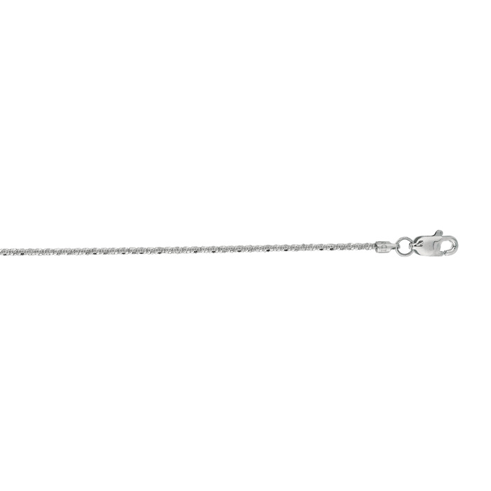 14K White Gold (1.70 g) 1.1mm 16 Inch Sparkle Chain Necklace by SuperJeweler