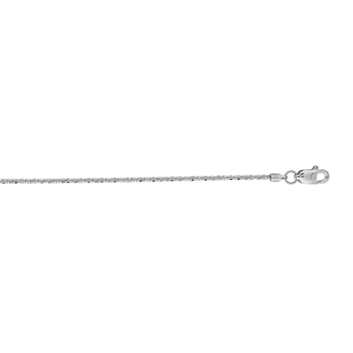 14K White Gold (1.80 g) 1.1mm 18 Inch Sparkle Chain Necklace by SuperJeweler