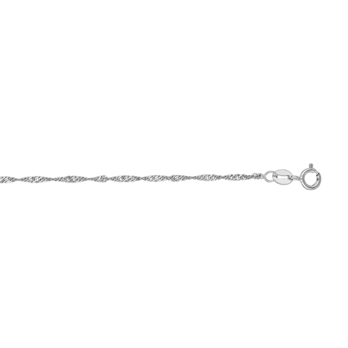 14K White Gold (1.50 g) 1.5mm 20 Inch Singapore Chain Necklace by SuperJeweler