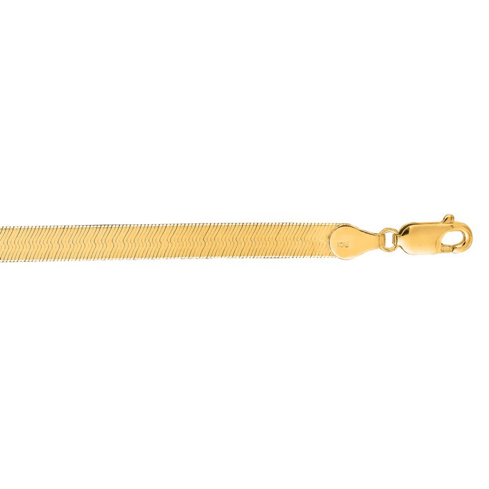14K Yellow Gold (3.80 g) 5.0mm 7 Inch Imperial Herringbone Chain Bracelet by SuperJeweler