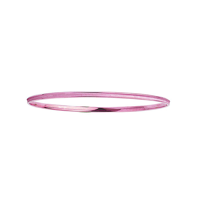 14K Rose Gold (2.30 g) 3.15mm 8 Inch Shiny Round Concave Stackable Bangle Bracelet by SuperJeweler
