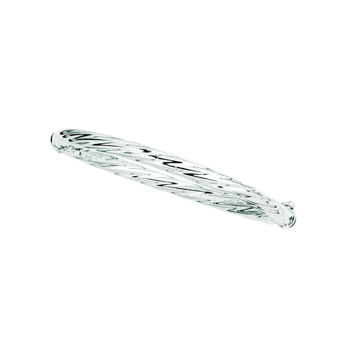 14K White Gold (7.20 g) 5.0mm 7 Inch Shiny Twisted Fancy Bangle Bracelet by SuperJeweler