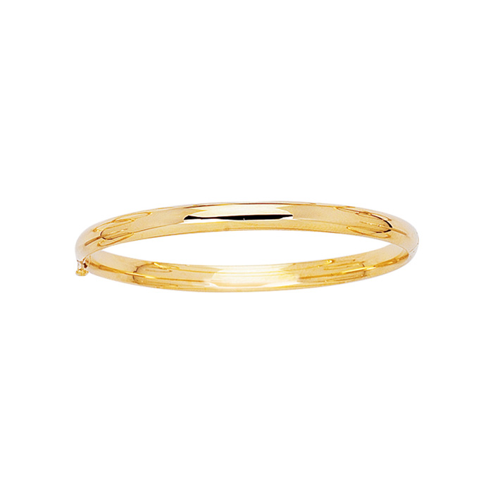 14K Yellow Gold (3.30 G) 5.5mm 5.50 Inch Children's All Shiny Bangle Bracelet By SuperJeweler