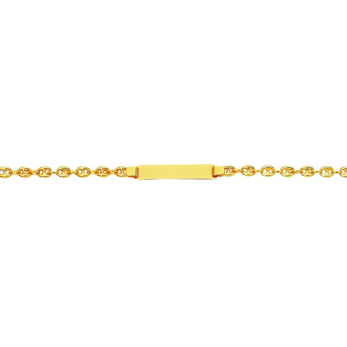 14K Yellow Gold (3.80 g) 6 Inch Children's Shiny Puffed Mariner Link ID Chain Bracelet by SuperJeweler