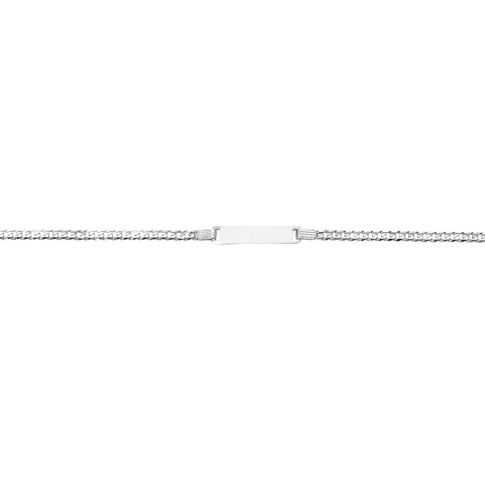 14K White Gold (2.75 g) 6 Inch Children's Shiny Curb Link ID Chain Bracelet by SuperJeweler